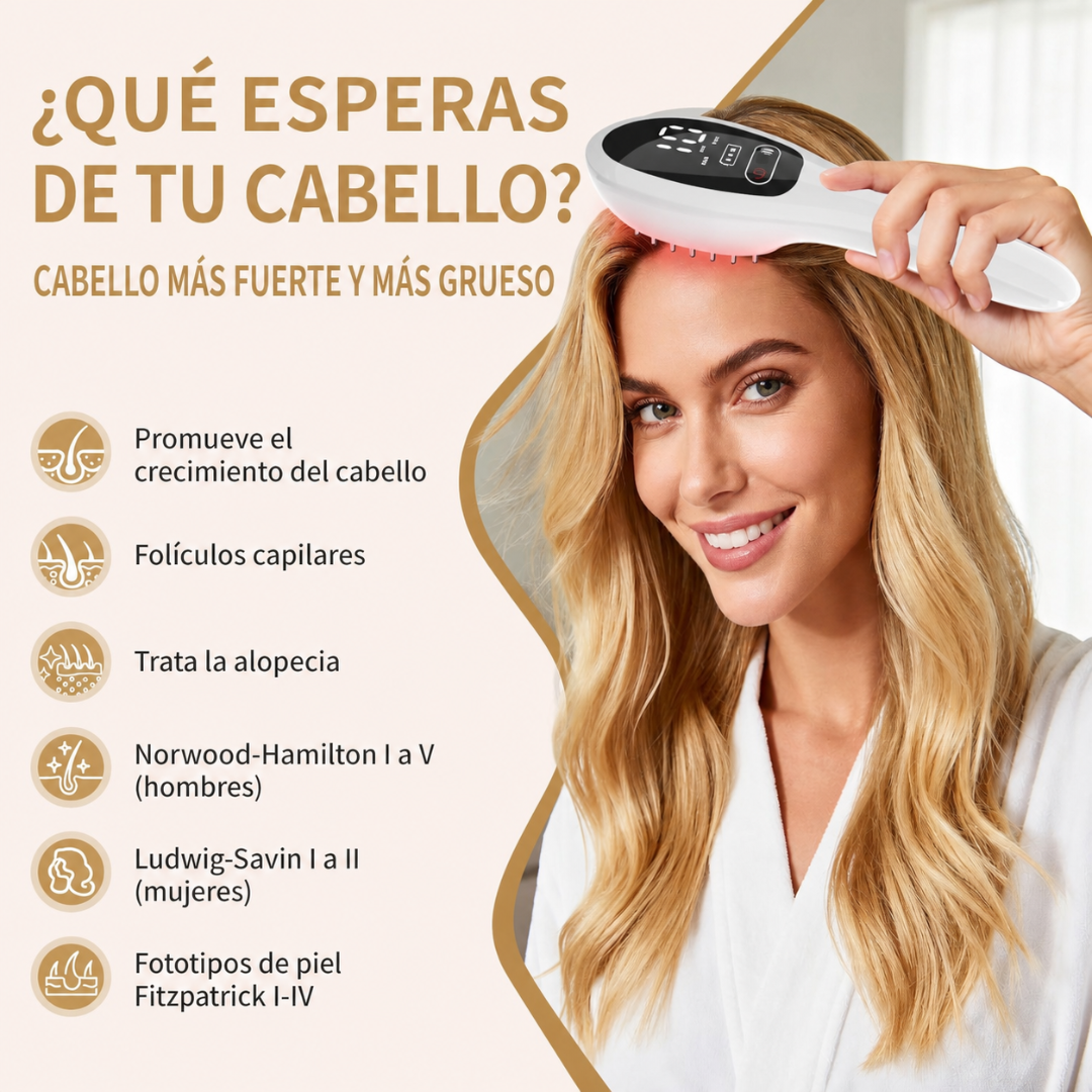 Peine de luz roja para crecimiento capilar