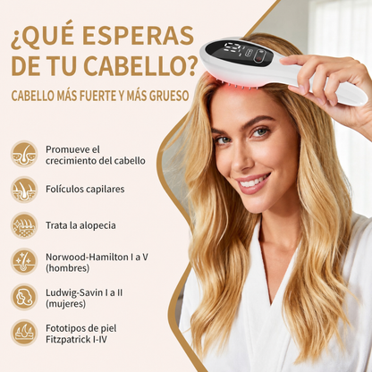 Peine de luz roja para crecimiento capilar