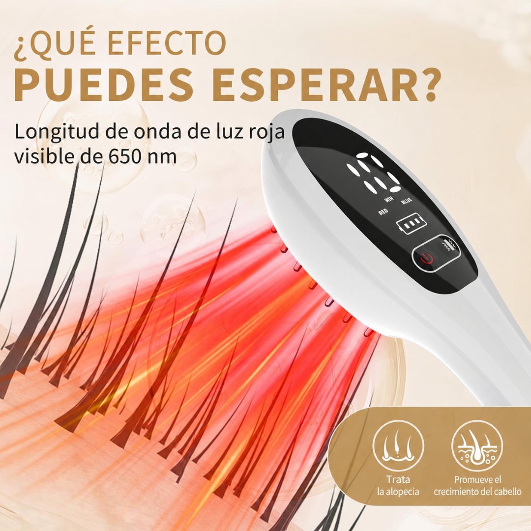 Peine de luz roja para crecimiento capilar