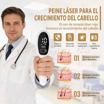 Peine de luz roja para crecimiento capilar