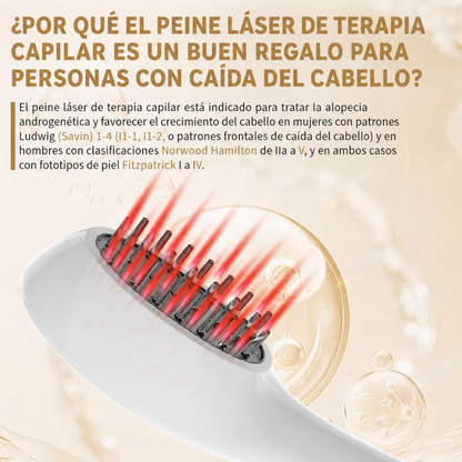 Peine de luz roja para crecimiento capilar
